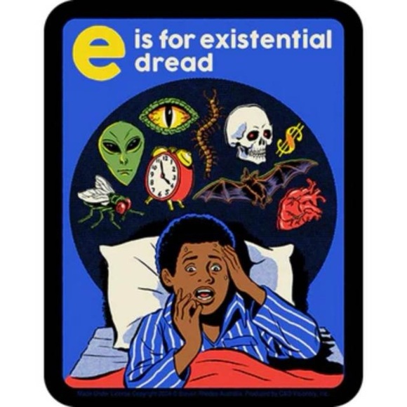 Steven Rhodes “e is for existential dread” blue tie dyed tee - Picture 3 of 3